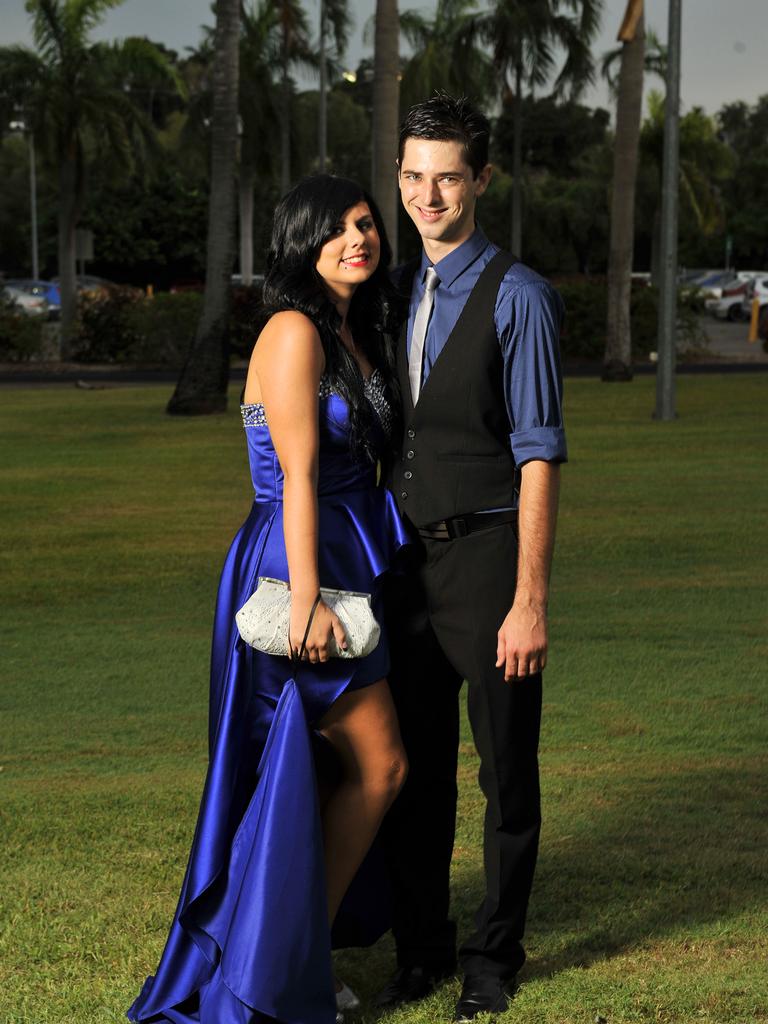 Jessica McDowell and Nathaniel Scoggin at the Palmerston Senior College 2012 formal at SkyCity Grand Ballroom.