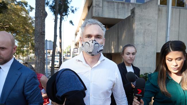 Former Labor politician Craig Thomson leaves Gosford Police Station on the NSW Central Coast. Picture: David Swift