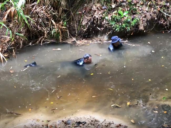 Police, SES, divers and a human remains detection dog have scoured remote bushland near Yarrabah for the remains of missing teen Markiah Major.  Picture: Queensland Police Service