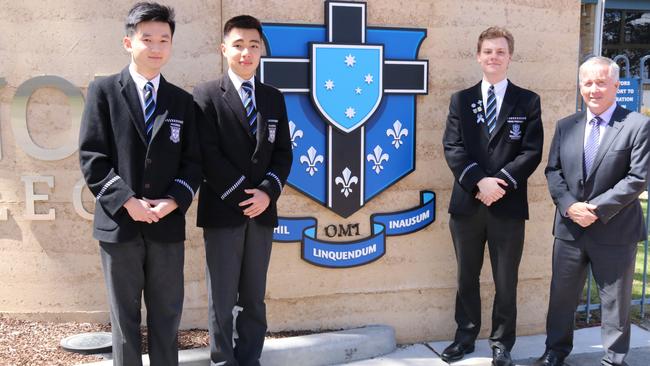 Mazenod College students celebrate their 2019 VCE results.