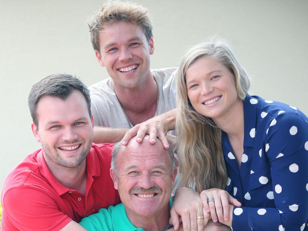 Wally Lewis with children Mitchell (left), Lincoln and Jamie Lee