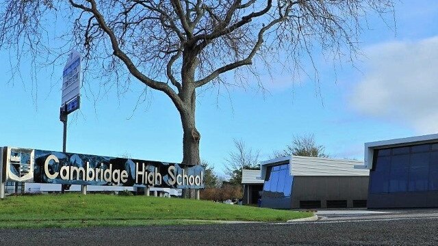 Cambridge High School evacuated students in response to the threat. Picture: Facebook