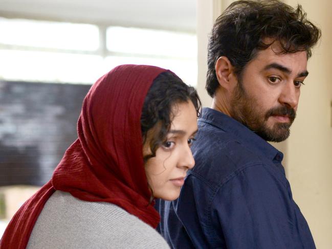 L-R: Taraneh Alidoosti and Shahab Hosseini in a scene from Iranian film The Salesman