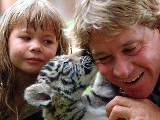 In 2003 with her dad, "The Crocodile Hunter" Steve Irwin.