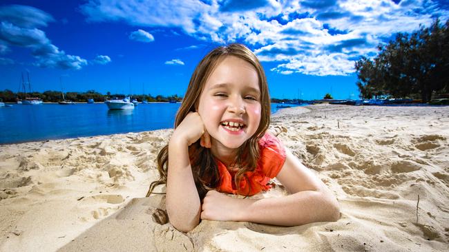 Molly Wright, 7, will become the youngest person to deliver a global TED Talk. Picture: NIGEL HALLETT