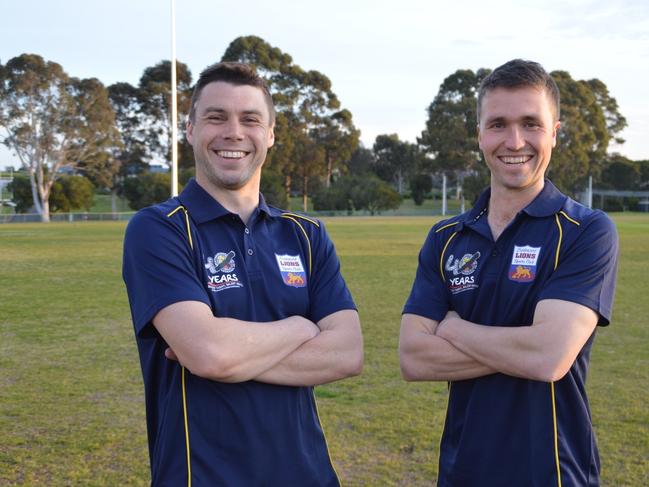 New Belmont Lions coaches Brent Vermeulen (left) and Andy Walsgott for 2023.