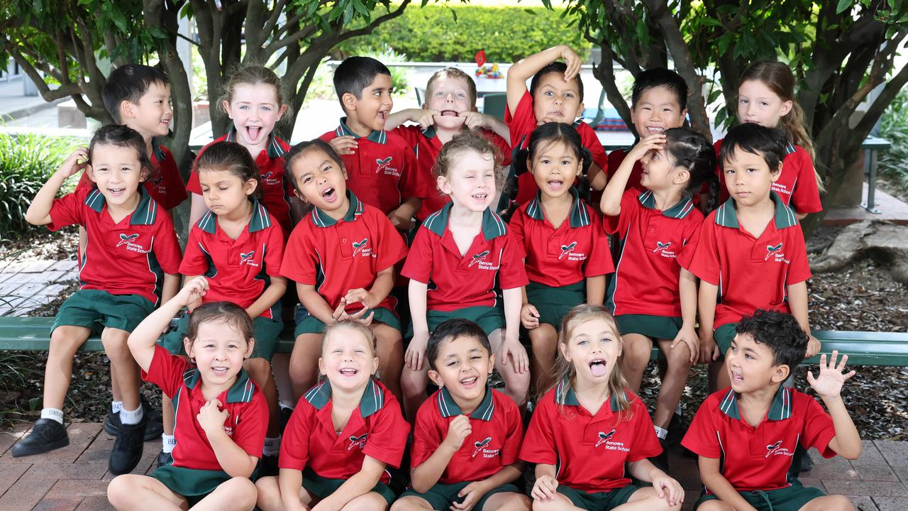 My First Year: Benowa State School Prep G. Front row: Irissa, Holly, Abdullah, Ivy, Ario. Middle row: Kiaan, Mila, Yza, Sam, Leanne, Arkirat, Ryker. Back row: Jayden, Lexie, Karan, Blake, Bruno, Kai, Emme Picture Glenn Hampson