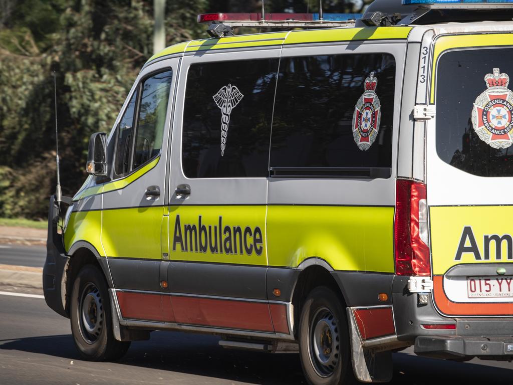 A Queensland Ambulance Service spokesman said the man received shoulder, chest and leg injuries.