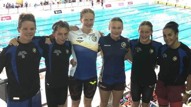 Gladiators L-R Kane Martin, Kai Devine, Clara Furness, Stephanie Elliott, Shianne Plunkett, Federica Tiboni.