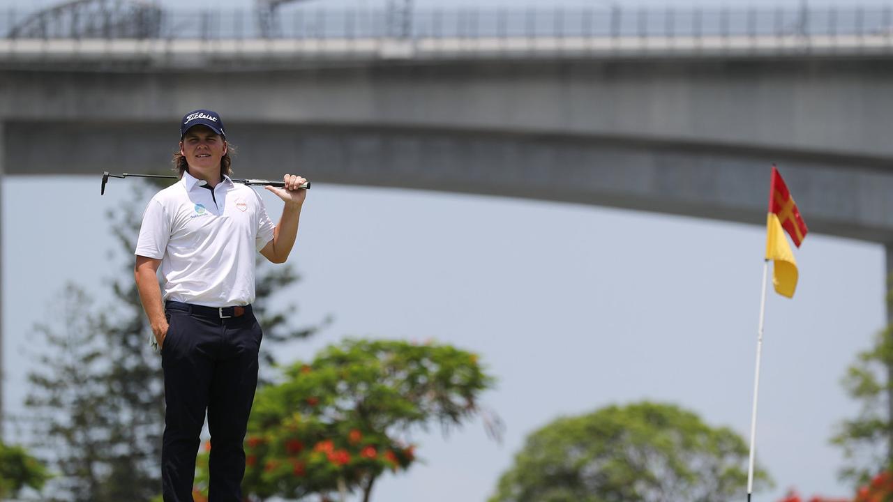 Jake McLeod on the course at Royal Pines for the Australian PGA. The Gold Coast city review to the Olympic organising committee had originally asked for it to include golf. Picture Peter Wallis