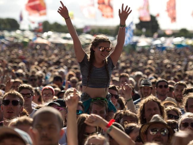 Around 135,000 people partied it up at Worthy Farm in heatwave conditions over the weekend. Picture: OLI SCARFF