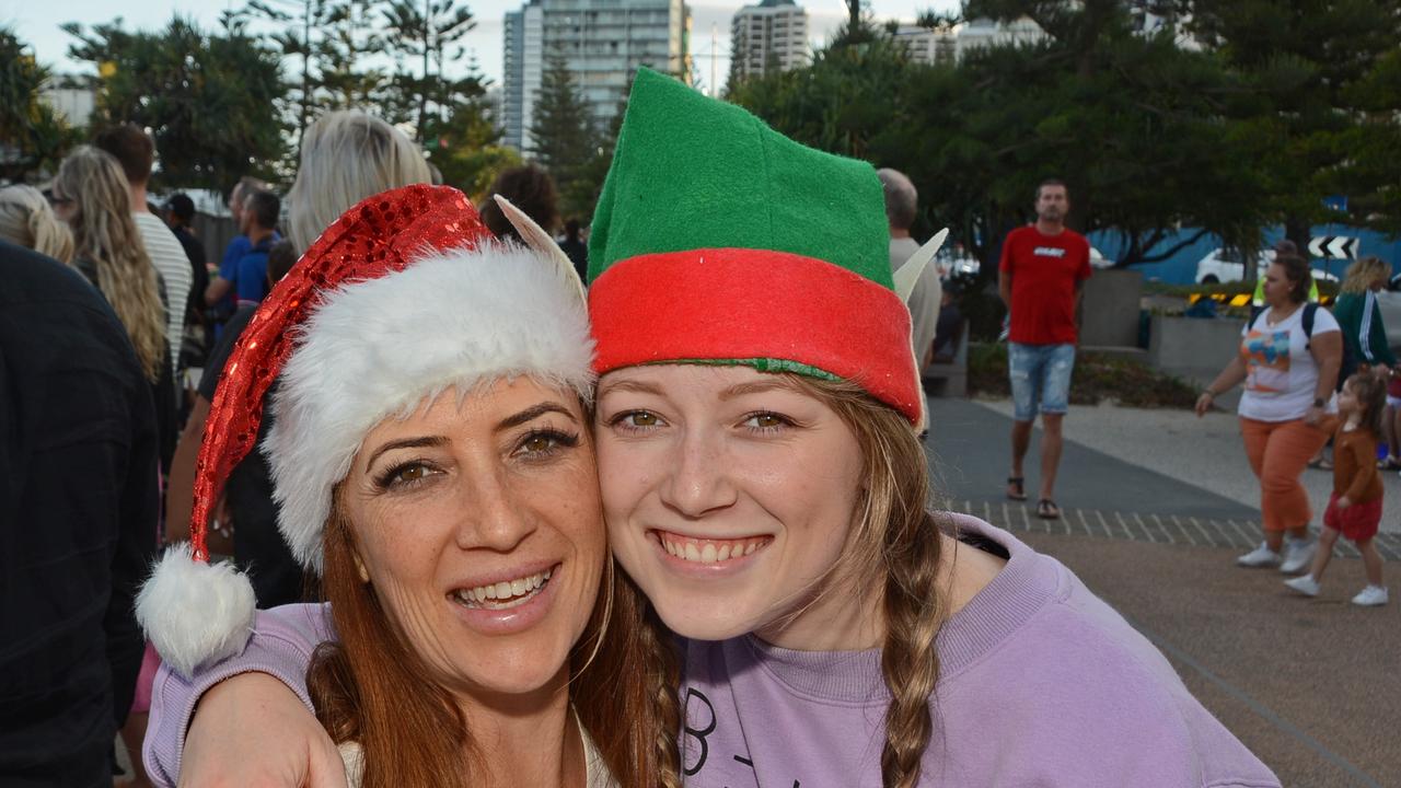 Karlina Knowles and Hunter Grimes at Carols on the Beach, Surfers Paradise. Pic: Regina King