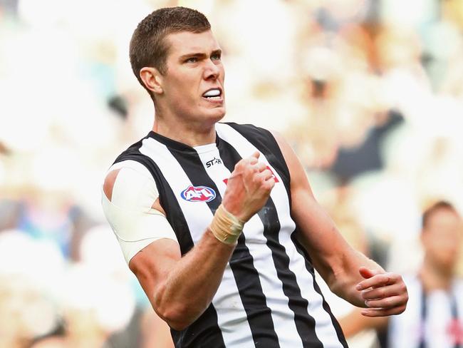 Mason Cox kicked two goals for Collingwod. Picture: Getty Images