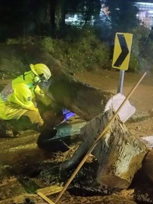 Sydney's Northern Beaches copped a belting from last night’s storms. Picture: Facebook/Narabeen Fire Station