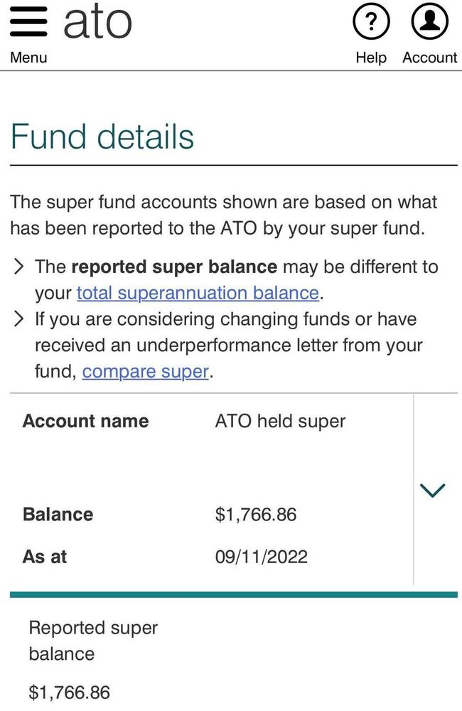 Nicholas’s superannuation balance should sit closer to $35,000, instead he has only accumulated $1766. Picture: Supplied.