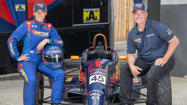 Launch of PIRTEK Racing with Tabitha Ambrose with her dad, Marcos Ambrose. Picture: Tony Gough