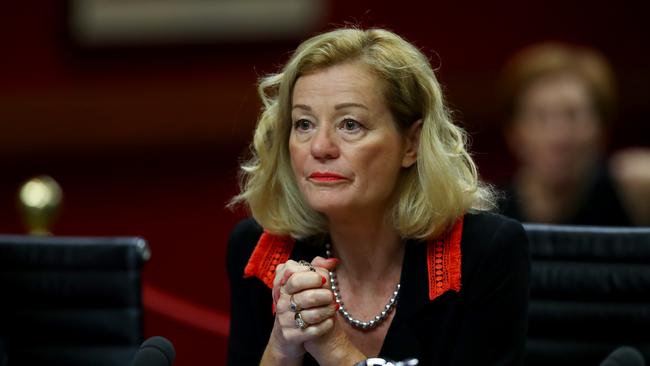 Ms Donny Walford, giving evidence at a public inquiry into ABC Political Interference at NSW State Parliament on Tuesday. Hollie Adams/The Australian