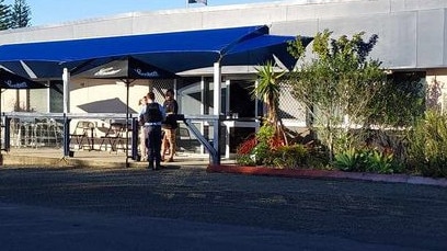 Police outside Wooli Bowling Club. Picture: Nikki Voss