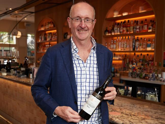 The $20 Taylors Heritage Label Shiraz 2022 has taken home a perfect score and international champion trophy. Mitchell Taylor pictured with the award winning wine. Picture: Supplied