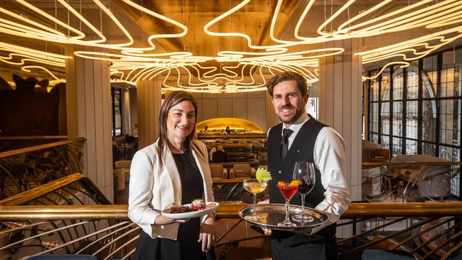 Mel Leyn and Gregory Perrot at the newly renovated Luma restaurant inside The Playford. Picture: Tom Huntley