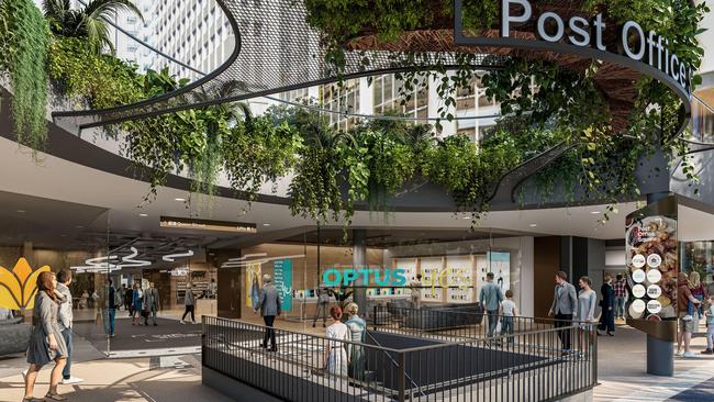 An artist's impression of the redesign of Post Office Square in Brisbane's CBD.