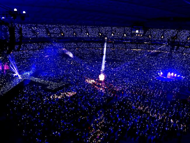 The singer used wristbands to light up the stadium. Picture: Supplied