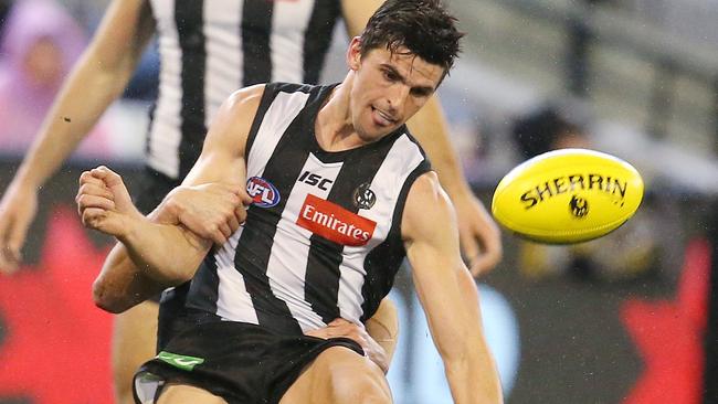 Scott Pendlebury didn’t get much space against the Tigers. Picture: Michael Klein