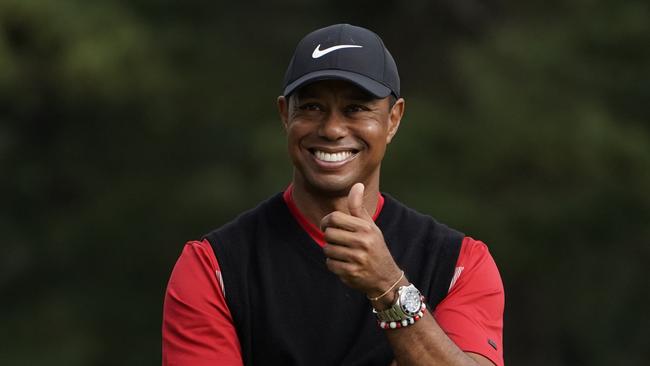 Tiger Woods after winning the Zozo Championship PGA Tour at the Accordia Golf Narashino country club in Inzai, east of Tokyo, Japan. Picture: AP/Lee Jin-man