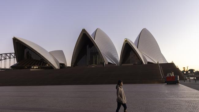 A near empty Sydney Opera House forecourt over the weekend. Picture: Getty Images