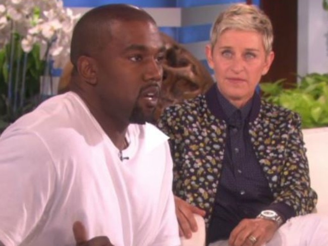 Kanye West’s bizarre seem to shock even Ellen DeGeneres. Picture: Supplied