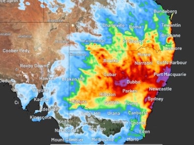 Forecast accumulated rain during the seven days ending on Sunday. Picture: Weatherzone