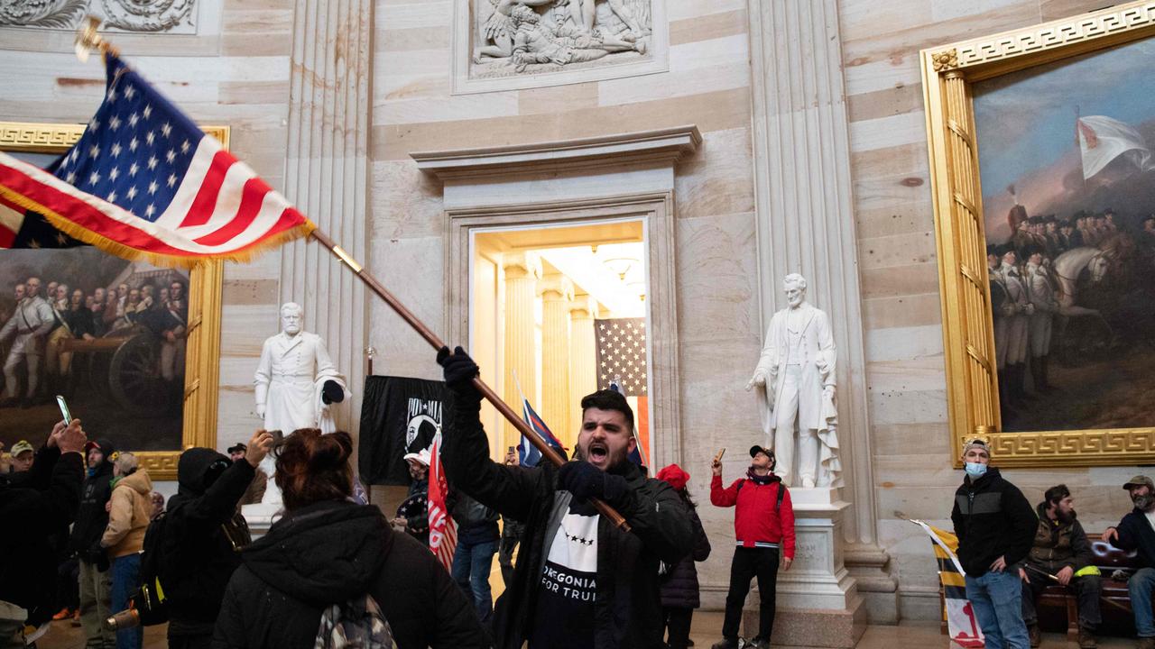 Supporters breached the US Capitol on Thursday morning Australian time. Picture: Saul Loeb/AFP