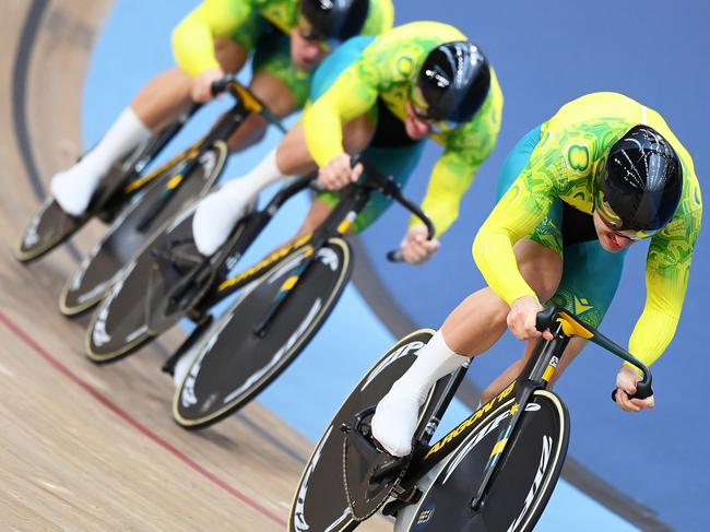 The men’s team sprint will start favourites in the final. Picture: Justin Setterfield/Getty Images