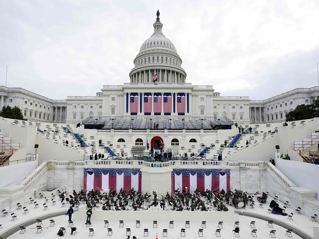 Preparations are under way for Joe Biden’s inauguration. Picture: Patrick Semansky/AFP