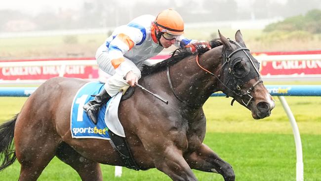 Bossy Nic ridden by Damian Lane wins the Sportsbet Feed Handicap at Caulfield Racecourse on June 29, 2024 in Caulfield, Australia. (Photo by Scott Barbour/Racing Photos via Getty Images)