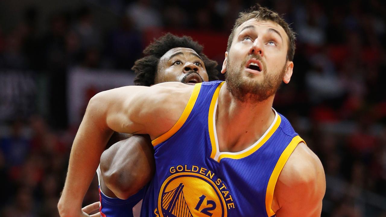 LOS ANGELES, CA - NOVEMBER 19: Andrew Bogut #12 of the Golden State Warriors blocks out DeAndre Jordan #6 of the Los Angeles Clippers during the second half of a game at Staples Center on November 19, 2015 in Los Angeles, California. NOTE TO USER: User expressly acknowledges and agrees that, by downloading and or using this photograph, User is consenting to the terms and conditions of the Getty Images License Agreement. (Photo by Sean M. Haffey/Getty Images)