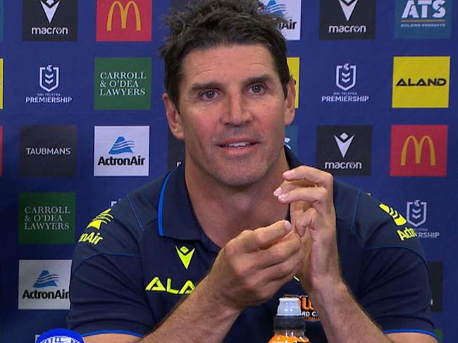 NRL 2024; Parramatta Eels press conference, Trent Barrett, Broncos loss, mistakes, Maika Sivo, Kelma Tuilagi, Wests Tigers Spoon Bowl