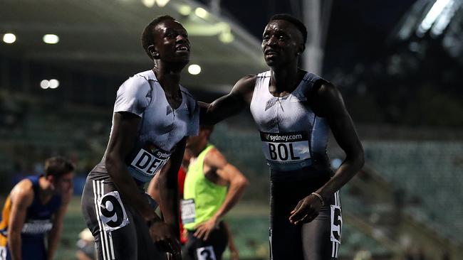 Peter Bol (L) and Joseph Deng. Picture: Getty