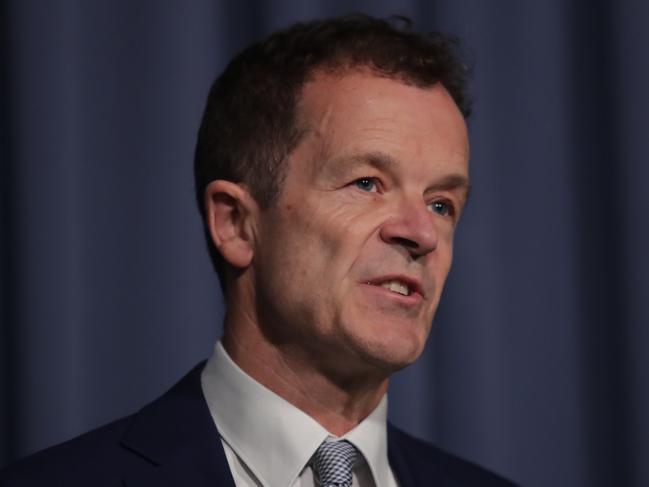 SYDNEY, AUSTRALIA - NewsWire - 08 APRIL 2025:New South Wales opposition leader Mark Speakman addresses the media from the NSW Parliament in Sydney in regards to the  NSW Doctors Union (ASMOF) strike action.Picture: Christian Gilles / NewsWire