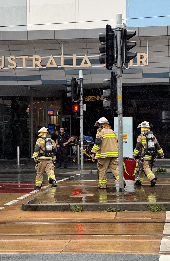 Australia Fair Shopping Centre in Southport on the Gold Coast was evacuated on the morning of March 10, 2025 after an electrical fire broke out. Picture: Andrew Potts