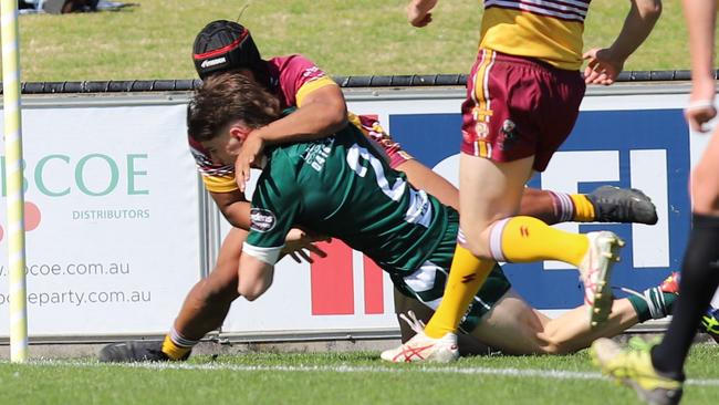 Brandon Kopp scores for St Marys. Picture: Steve Montgomery