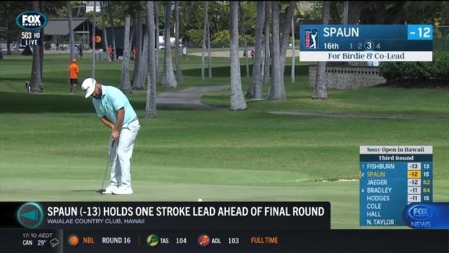 Spaun holds one shot lead for final rd