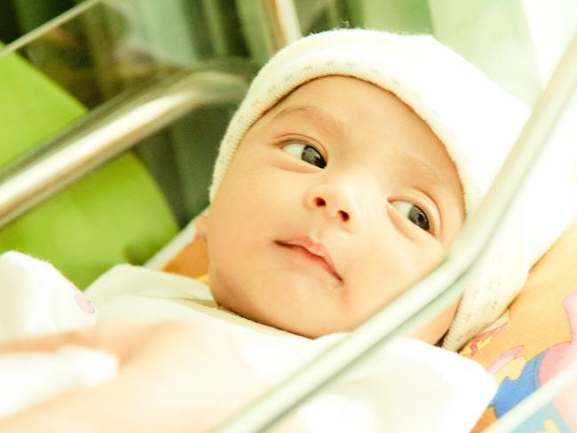 One of the first Indonesian babies to be given new rota vaccine.