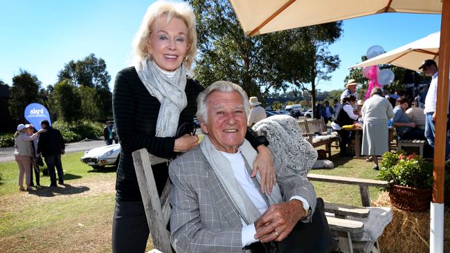 Blanche d'Alpuget and husband Bob Hawke at the 2015 Polo Society Maserati Mothers Day Polo. Picture: Richard Dobson