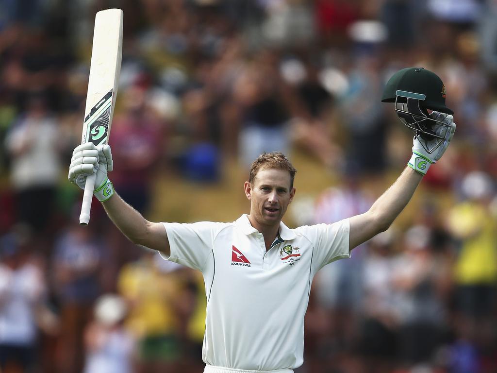 Adam Voges celebrates one of his two double centuries in Test cricket in 2016. Picture: Ryan Pierse/Getty Images