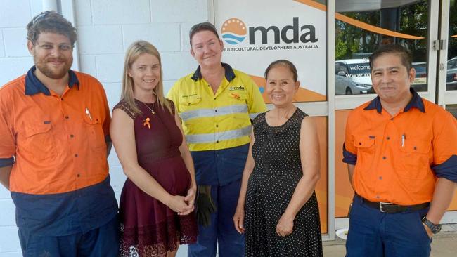 Paul Hunter, Suemantha Lewis, Sonia Thomas, Mai Tran, Ted Togonin at MDA's Harmony Day celebrations. Picture: Jann Houley