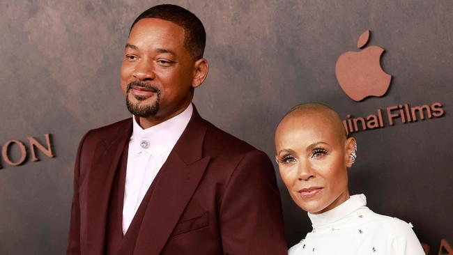 Will Smith and his wife Jada Pinkett Smith arrive for the premiere of Emancipation at the Regency Village Theatre in Westwood, California, last month. Picture: Michael Tran/AFP