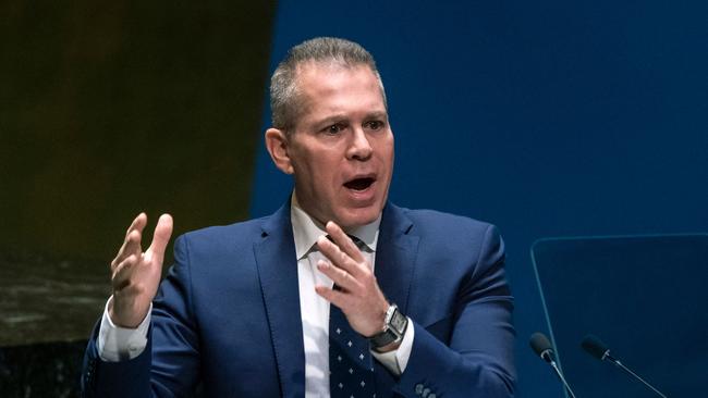 Gilad Erdan slammed the United Nations General Assembly for leaving any mention of Hamas out of a motion calling for a truce. Picture: Eduardo Munoz Alvarez/Getty Images/AFP.