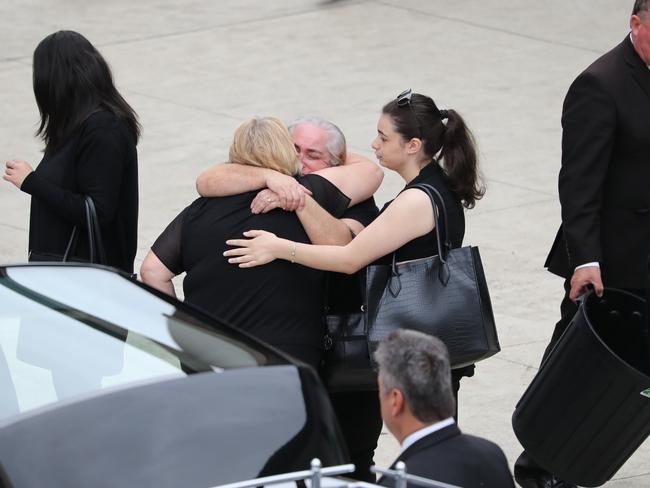 Family and friends arrive for the service. Picture: David Swift.