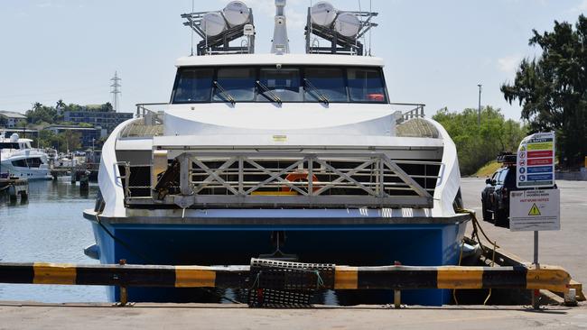 Another SeaLink vessel, the Tiwi Mantawi, docked at the Frances Bay Mooring, commonly called the Duck Pond, following a fire in the engine room on Friday, August 16, 2024. Picture: Pema Tamang Pakhrin